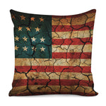 Cracked American Flag Print Pillow Cover