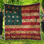Cracked American Flag Print Quilt