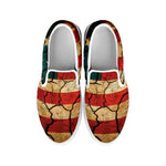 Cracked American Flag Print White Slip On Shoes
