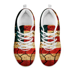 Cracked American Flag Print White Sneakers