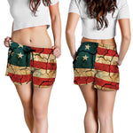 Cracked American Flag Print Women's Shorts