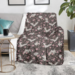 Crane Bird And Flower Pattern Print Blanket