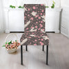 Crane Bird And Flower Pattern Print Dining Chair Slipcover