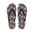 Crane Bird And Flower Pattern Print Flip Flops