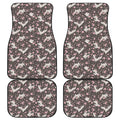 Crane Bird And Flower Pattern Print Front and Back Car Floor Mats