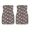 Crane Bird And Flower Pattern Print Front Car Floor Mats