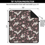 Crane Bird And Flower Pattern Print Futon Protector