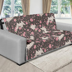 Crane Bird And Flower Pattern Print Futon Protector