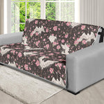 Crane Bird And Flower Pattern Print Futon Protector