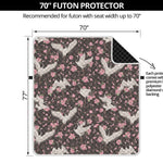 Crane Bird And Flower Pattern Print Futon Protector