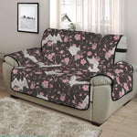 Crane Bird And Flower Pattern Print Half Sofa Protector