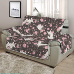 Crane Bird And Flower Pattern Print Half Sofa Protector