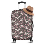 Crane Bird And Flower Pattern Print Luggage Cover