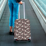 Crane Bird And Flower Pattern Print Luggage Cover