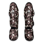 Crane Bird And Flower Pattern Print Muay Thai Shin Guard