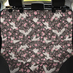 Crane Bird And Flower Pattern Print Pet Car Back Seat Cover