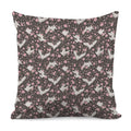 Crane Bird And Flower Pattern Print Pillow Cover