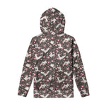 Crane Bird And Flower Pattern Print Pullover Hoodie