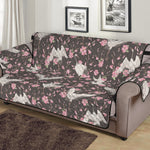 Crane Bird And Flower Pattern Print Sofa Protector