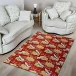 Crane Bird Kimono Pattern Print Area Rug