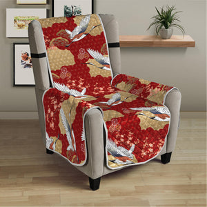 Crane Bird Kimono Pattern Print Armchair Protector