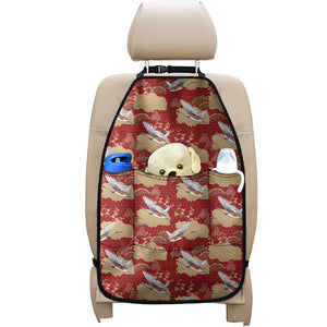 Crane Bird Kimono Pattern Print Car Seat Organizers