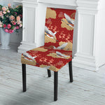 Crane Bird Kimono Pattern Print Dining Chair Slipcover