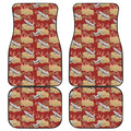 Crane Bird Kimono Pattern Print Front and Back Car Floor Mats