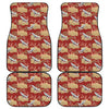 Crane Bird Kimono Pattern Print Front and Back Car Floor Mats