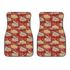 Crane Bird Kimono Pattern Print Front Car Floor Mats