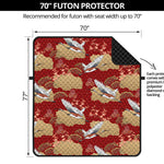 Crane Bird Kimono Pattern Print Futon Protector