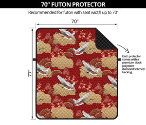 Crane Bird Kimono Pattern Print Futon Protector