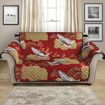 Crane Bird Kimono Pattern Print Loveseat Protector