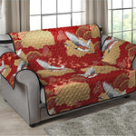 Crane Bird Kimono Pattern Print Loveseat Protector