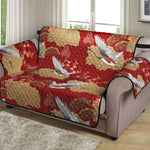 Crane Bird Kimono Pattern Print Loveseat Protector