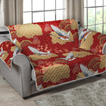 Crane Bird Kimono Pattern Print Loveseat Protector