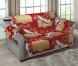 Crane Bird Kimono Pattern Print Loveseat Protector