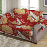 Crane Bird Kimono Pattern Print Loveseat Protector