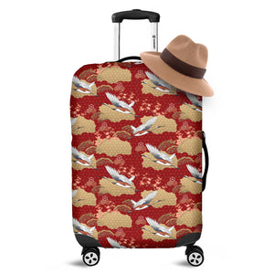 Crane Bird Kimono Pattern Print Luggage Cover