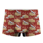 Crane Bird Kimono Pattern Print Men's Boxer Briefs
