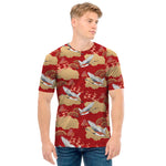 Crane Bird Kimono Pattern Print Men's T-Shirt