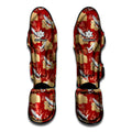 Crane Bird Kimono Pattern Print Muay Thai Shin Guards