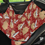 Crane Bird Kimono Pattern Print Pet Car Back Seat Cover