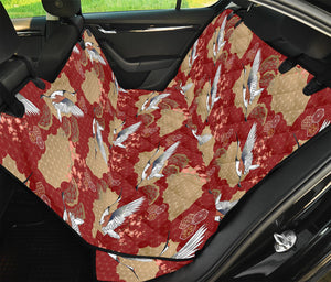 Crane Bird Kimono Pattern Print Pet Car Back Seat Cover