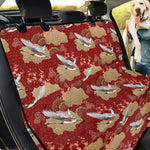 Crane Bird Kimono Pattern Print Pet Car Back Seat Cover