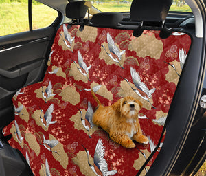 Crane Bird Kimono Pattern Print Pet Car Back Seat Cover