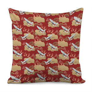 Crane Bird Kimono Pattern Print Pillow Cover