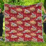 Crane Bird Kimono Pattern Print Quilt