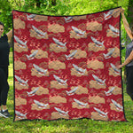 Crane Bird Kimono Pattern Print Quilt