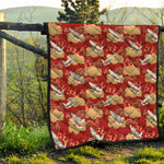 Crane Bird Kimono Pattern Print Quilt